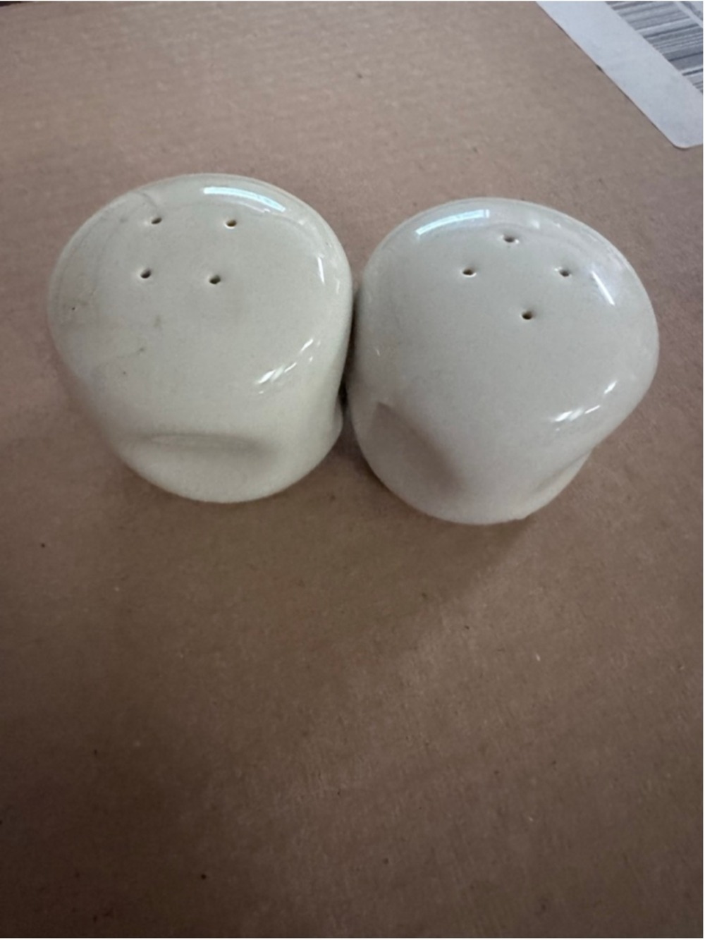Vintage White Ceramic Salt Pepper Shakers